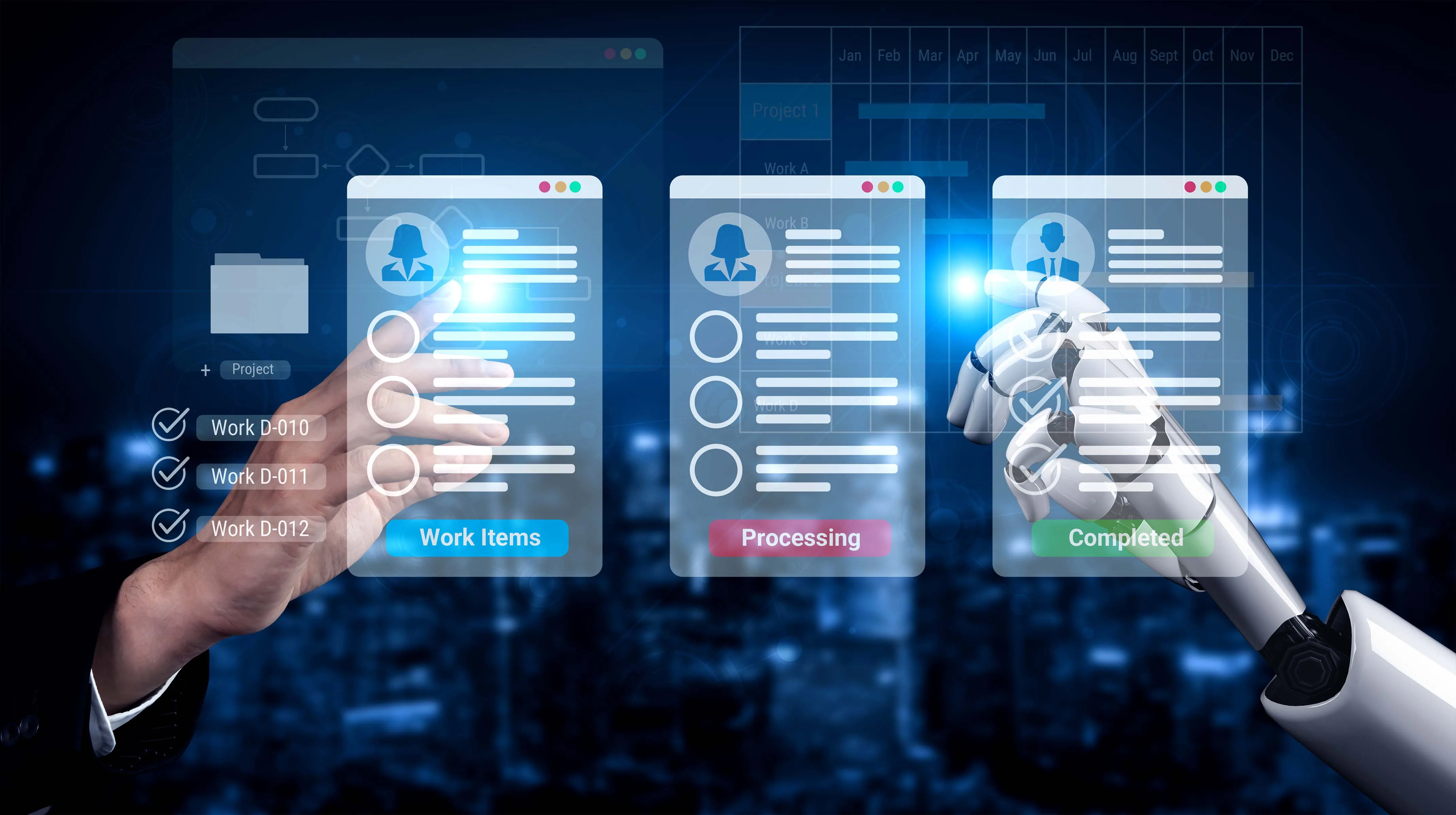 Business automation workflow illustration